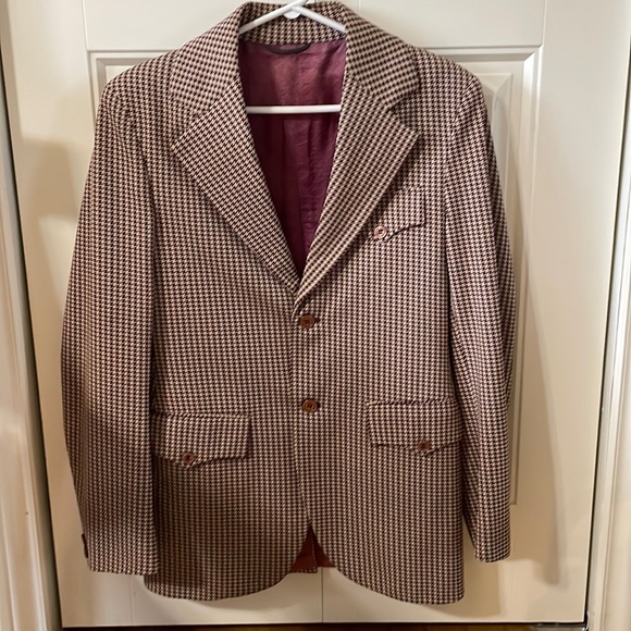 Men's 1960s checkered polyester suit with bell bottom pants - Picture 4 of 9